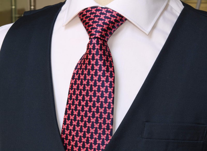 WITZROYS 100% Silk Ties for Men Handmade Neckties with Butterflies Printed+Gift box - Image 3